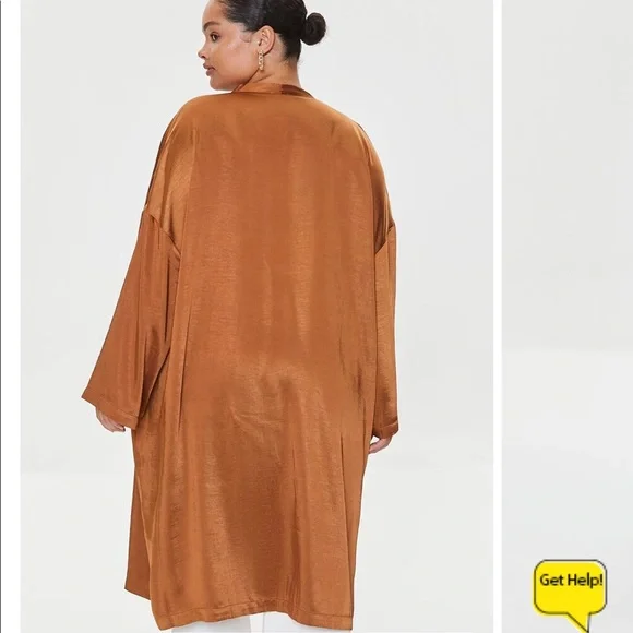 •Plus Size• Open-Front Satin Kimono - Picture 5 of 5